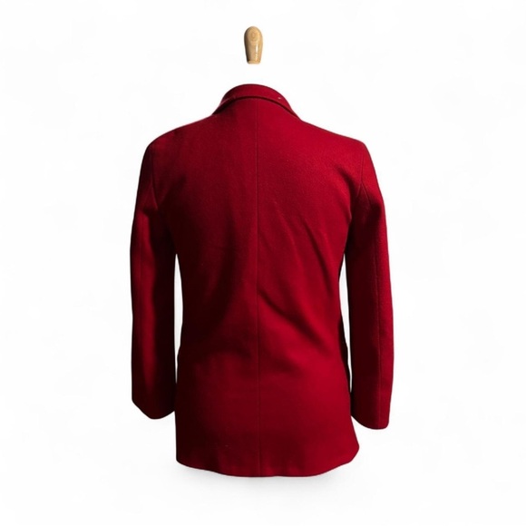 VTG L.L. Bean Red Wool Blazer 8P Made in USA Classic Single Button Lined Jacket - Picture 2 of 8